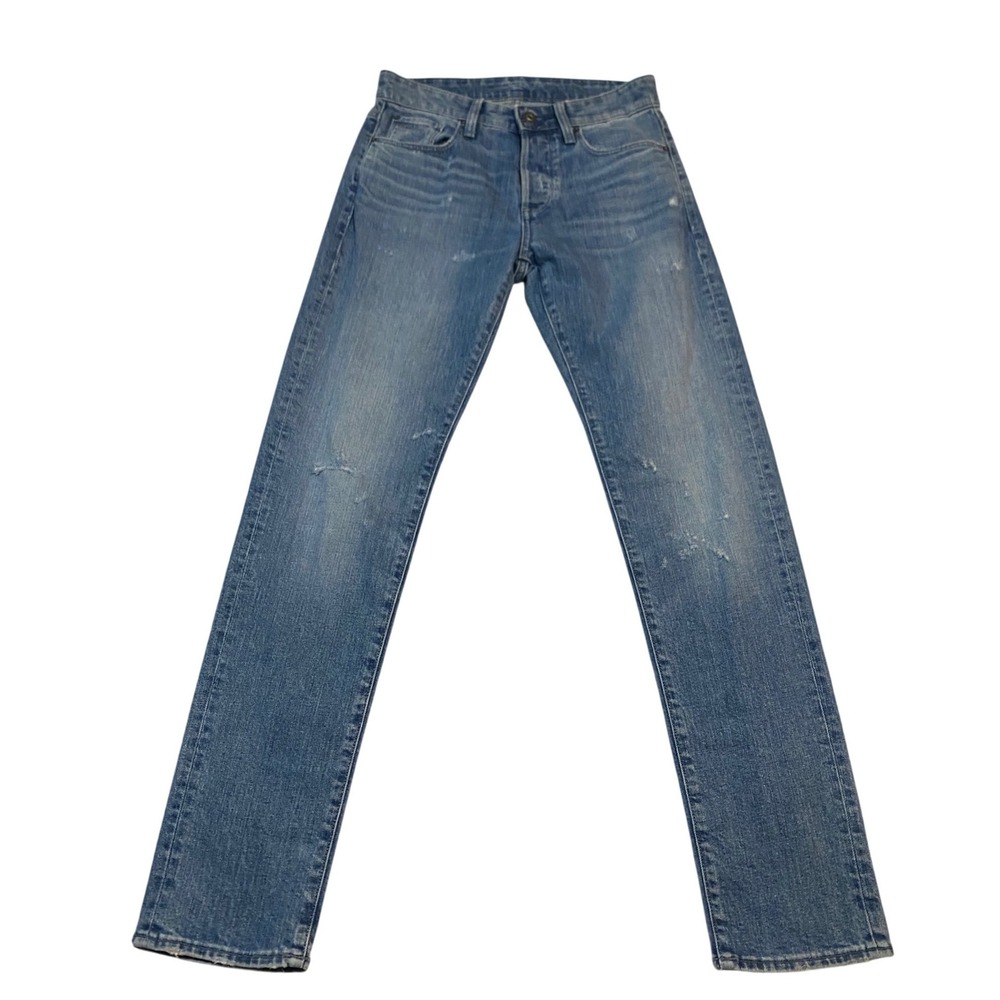 G-Star Raw 3301 Slim Fit Jeans Mens 27x32 Blue Distressed Gold Denim 51001-B767